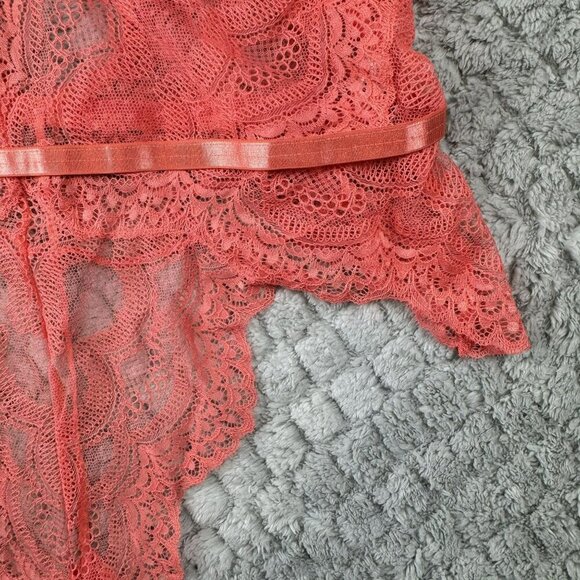 Oh La La Cheri Plus Size Coral Sexy Lace Bodysuit Lingerie 1X/2X Women - Picture 11 of 14